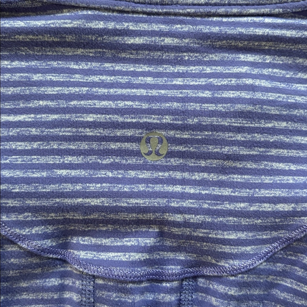lululemon Women's Lavender Striped Pullover Half-Zip Long Sleeve Top - Picture 5 of 7